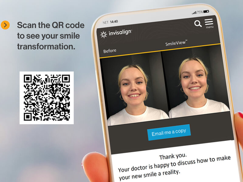 Scan the Invisalign QR code for your new smile